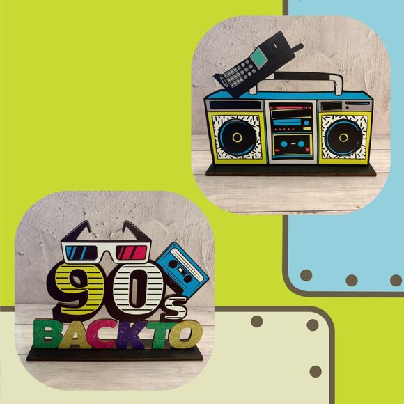90's Party Decorations Wooden (2 PCS) (SKU: 251MI) - Picture 1 of 10